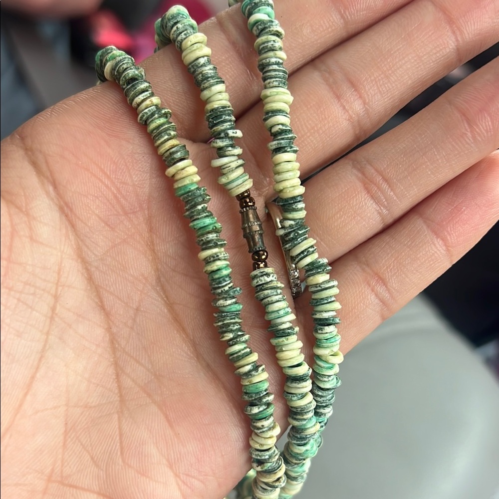 Green and Cream Beaded Necklace or Bracelet